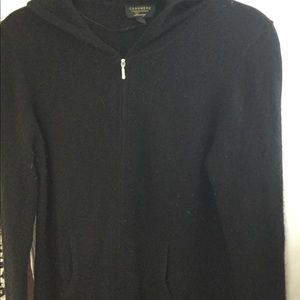 Charter Club Cashmere zip front hoodie sweater